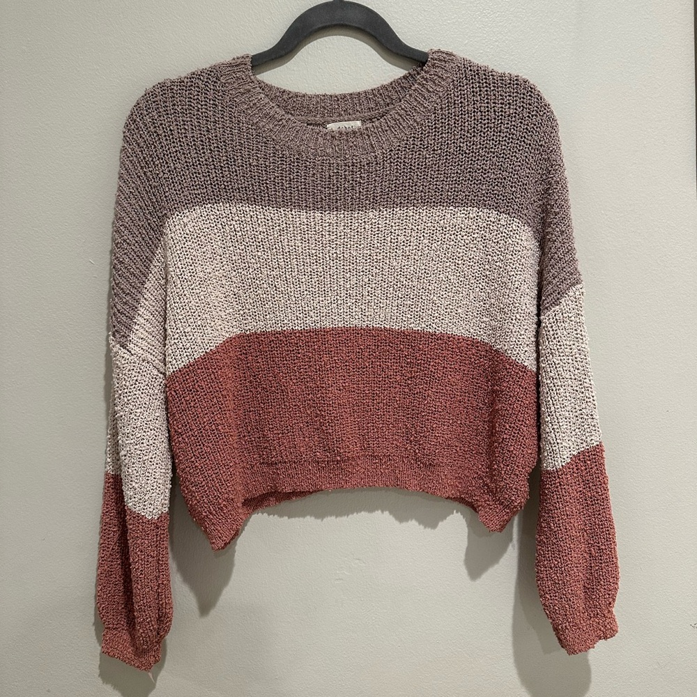 Tri color knit sweater xs
